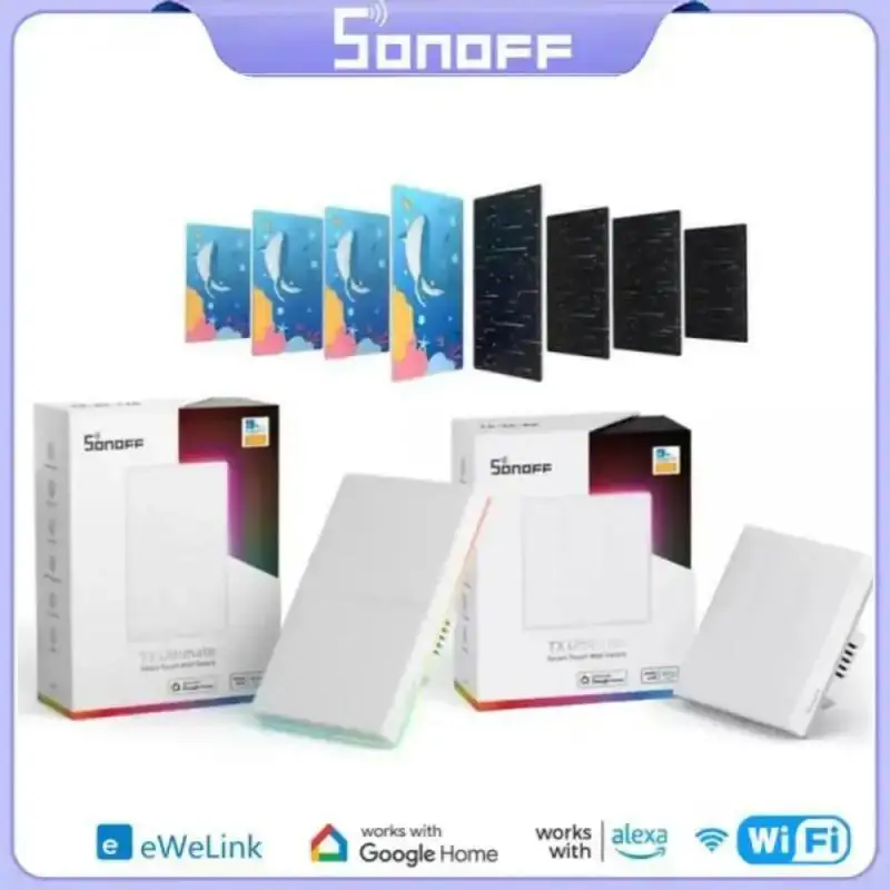 SONOFF T5 120 1C 2C 3C 4C Wifi Smart Wall Touch Switch TX Ultimate Full Touch Access Smart LED Light Switch Voice Control Alexa