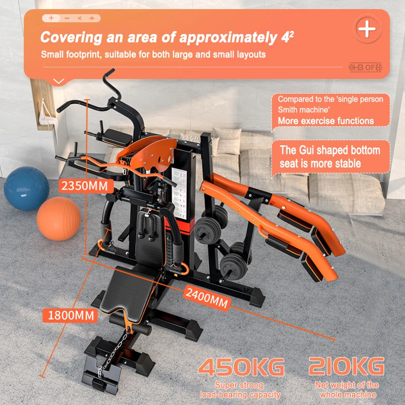 

Многофункциональный тренажер для дома и коммерческого использования: комплекс для тренировок с отягощениями, станция для приседаний, тренажер для подтягиваний на турнике, для тренировок на тройную нагрузку (3 человека)