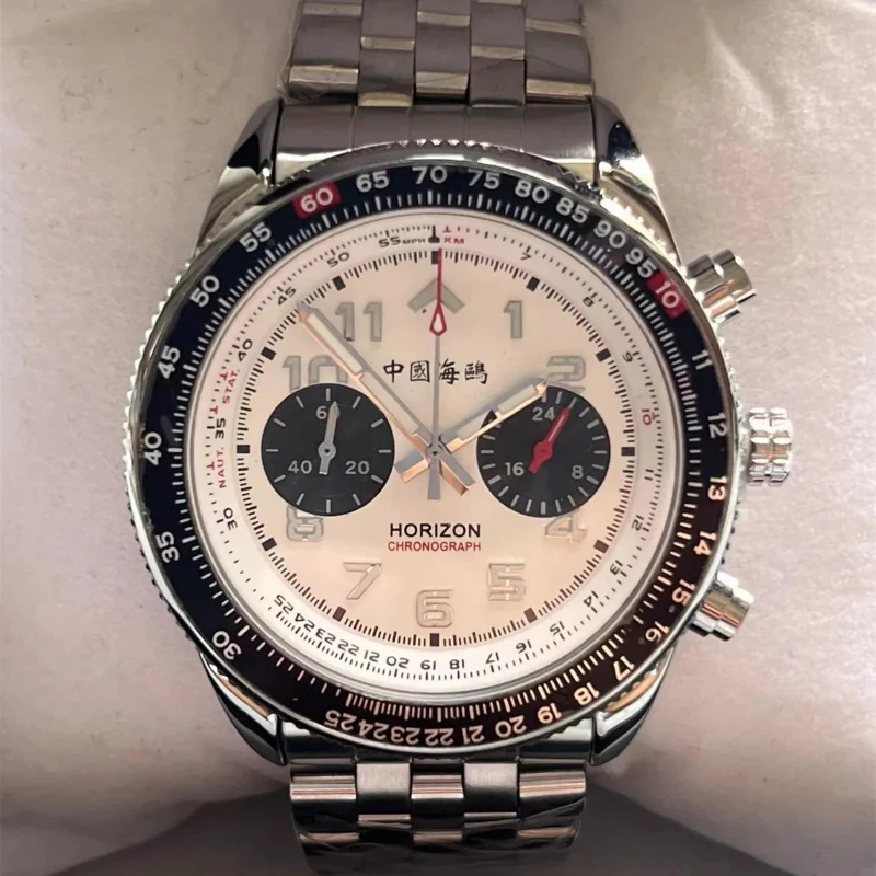 Zegarki dla par Nowość 42mm 1963 Air Force Pilot Chronograph Stal Nierdzewna Retro Militarny Kwarcowy Wodoodporny Zegarek na Rękę