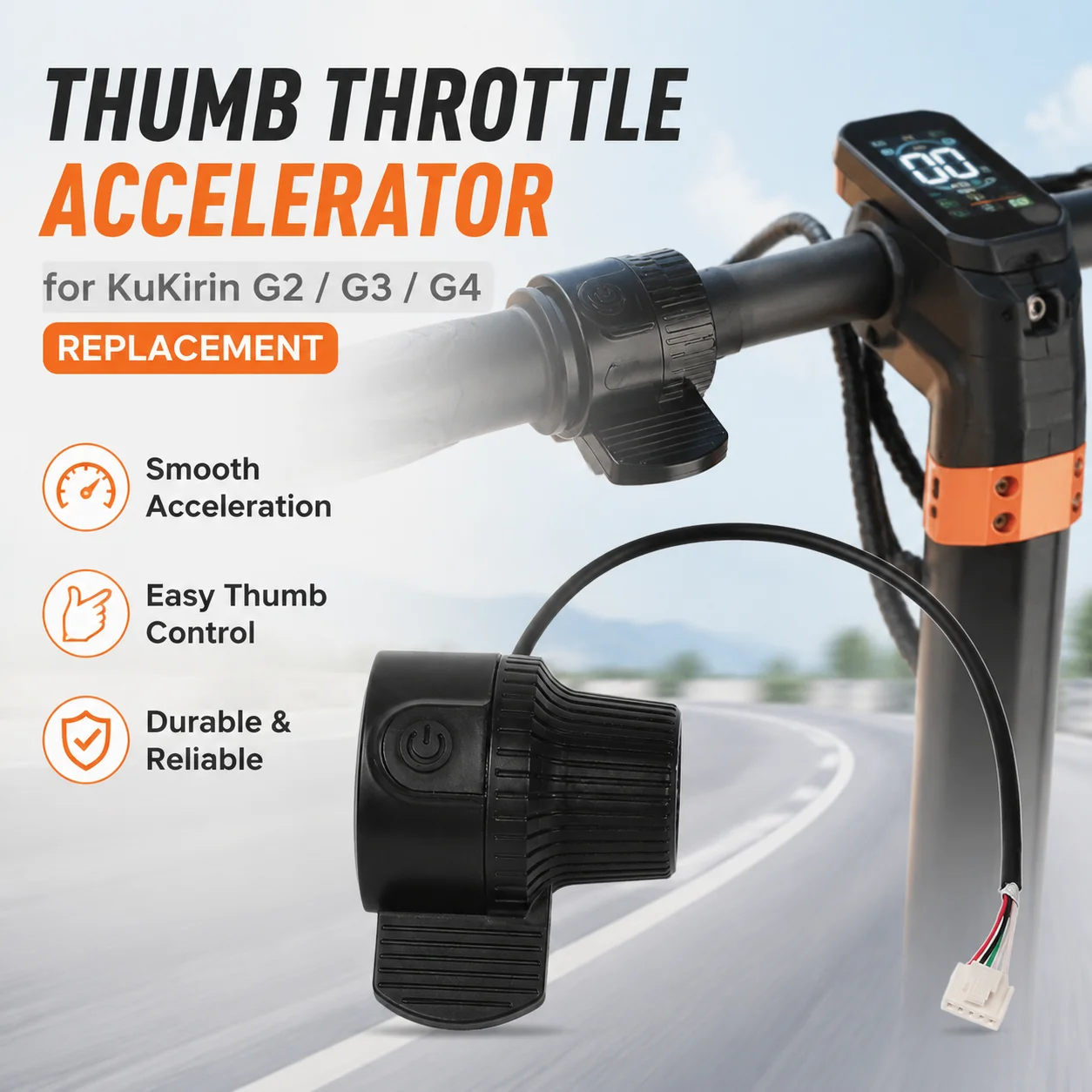 Electric Scooter Thumb Throttle Switch Accelerator for KuKirin G2/G3/G4 Replacement