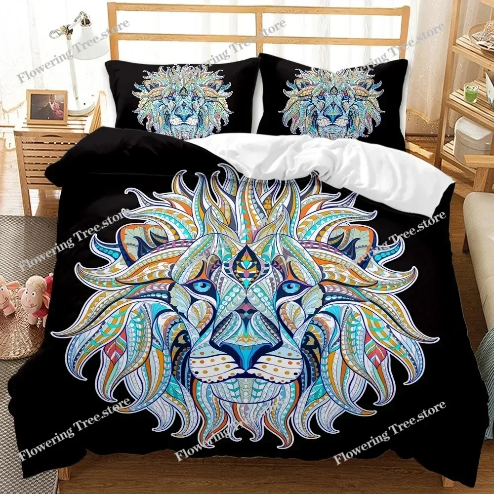 

Bohemian Elephant Mandala Pattern Bedding Set Boho Duvet Cover Queen King Size Quitl Cover Polyester Comforter Cover