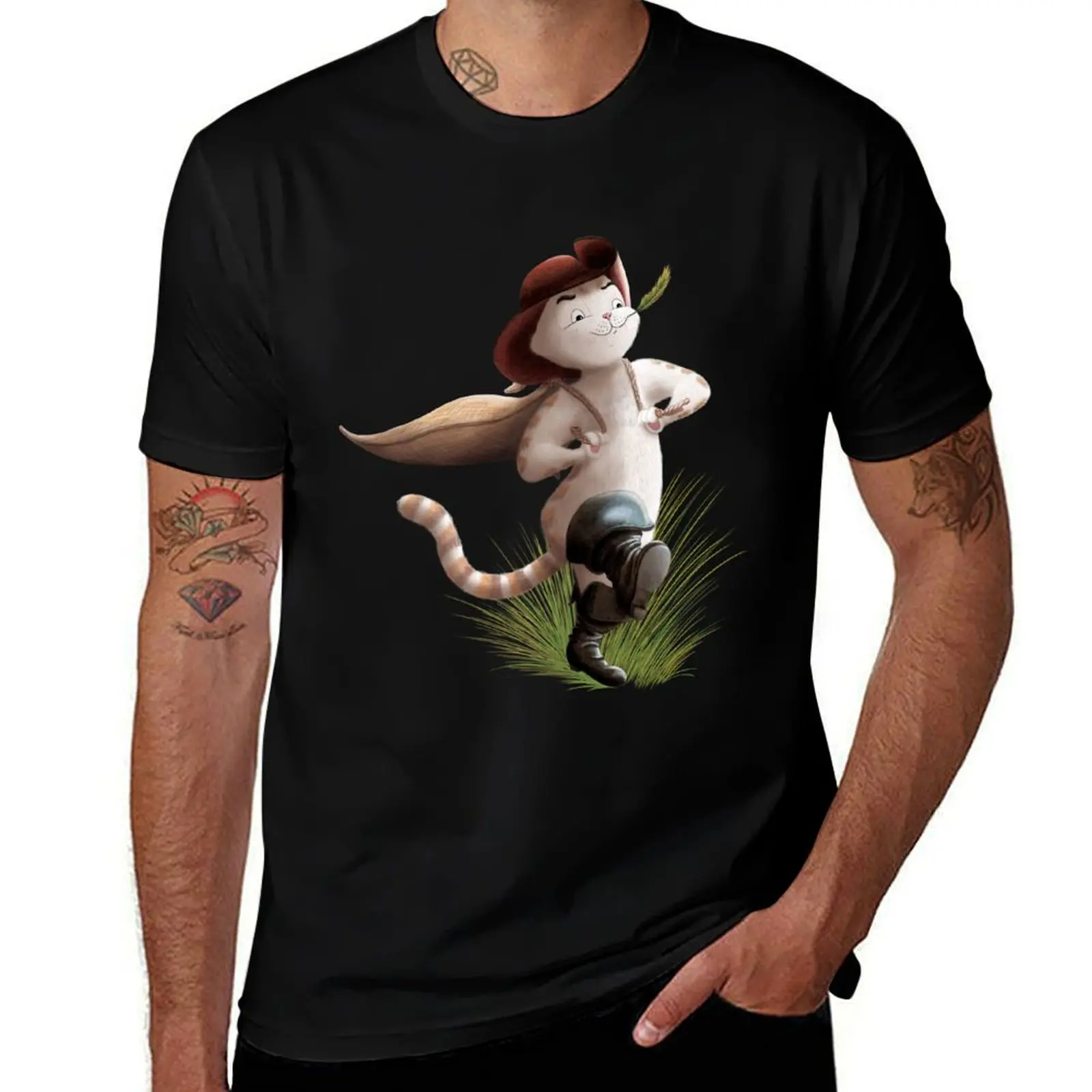 

T-Shirt man on summer Boots 1 funny Puss T-Shirt background in shirts beige t shirt t man