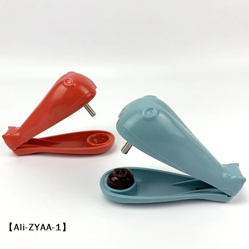 【A】Cute Whale Shaped Cherry Pitter With Stainless Steel Corer Easy Grip Handle For Home Kitchen Jam Making Tool