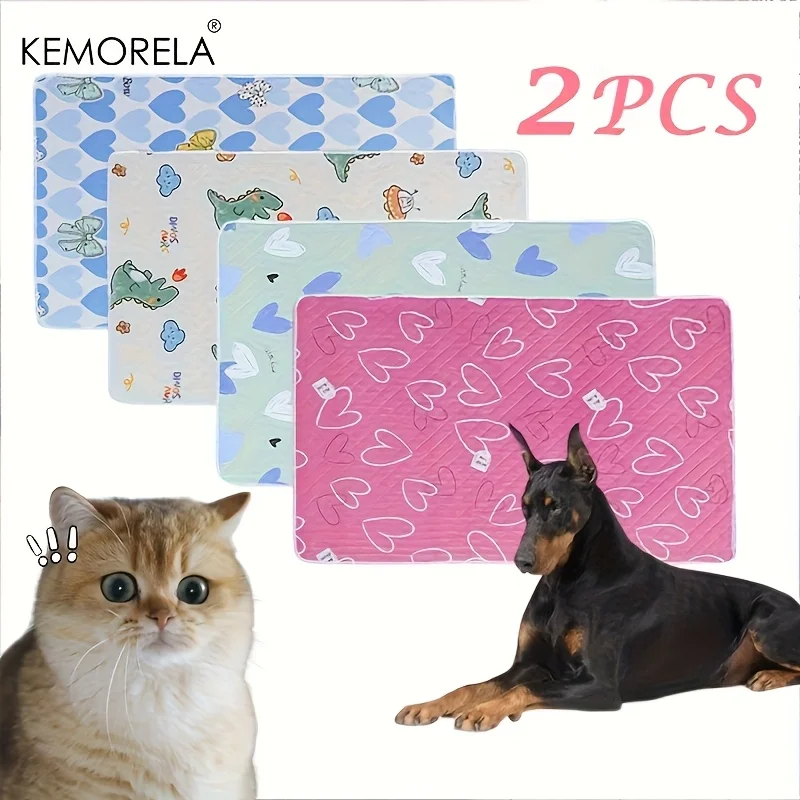 2 waschbare Hunde-Urin-Pads, wiederverwendbare Hunde-Trainingsunterlage – ultra-saugfähige, rutschfeste Haustier-Pipi-Matte für Hunde, Katzen und kleine Tiere – Detail 1