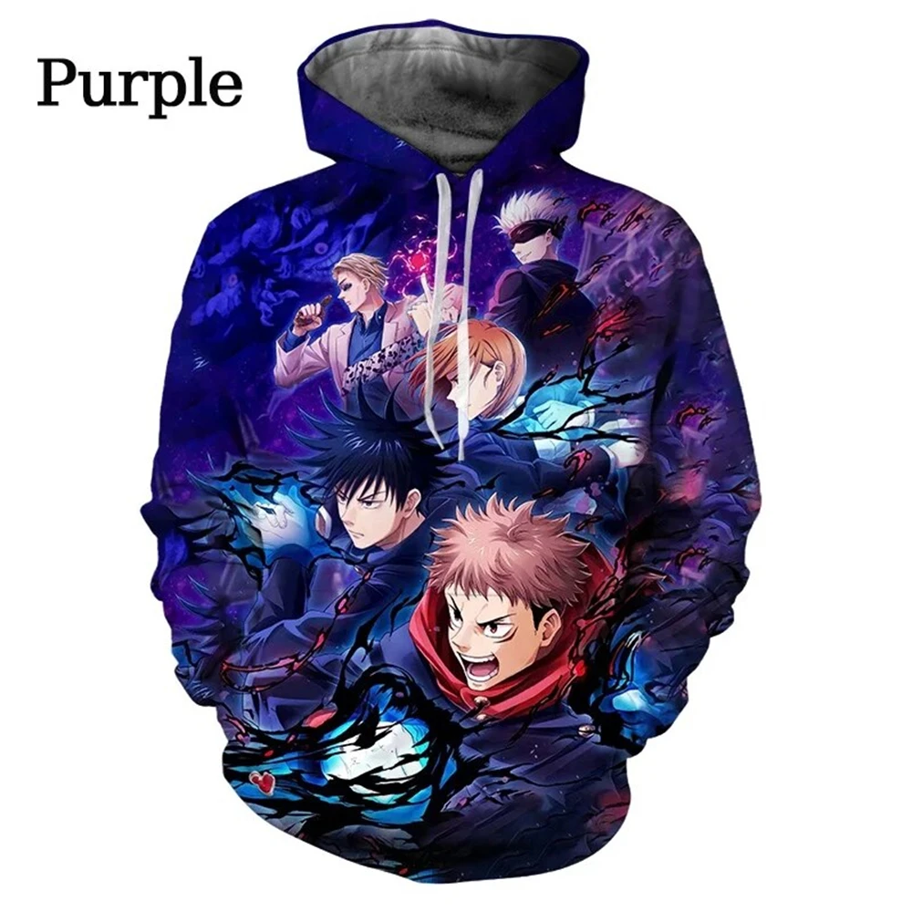 New Anime Jujutsu Kaisen 3D Print Hoodies Men Women Casual Oversized Hoodie Pullovers Hooded Sweatshirts Tracksuits Man Clothing