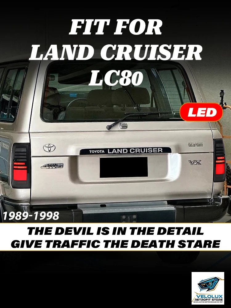 For Toyota Land Cruiser FJ80, FZJ80, HDJ80, LC80 1989-1998 Taillight Assembly w/ Lexus LX450 Style Look Sequential Turn Signal view 5