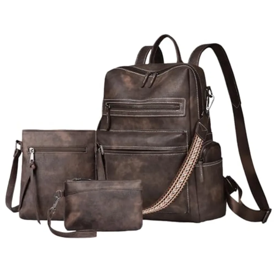 Backpack Purse for Women Pu Leather Travel Backpack Fashion Designer Shoulder Bag Ladies Convertible Handbags