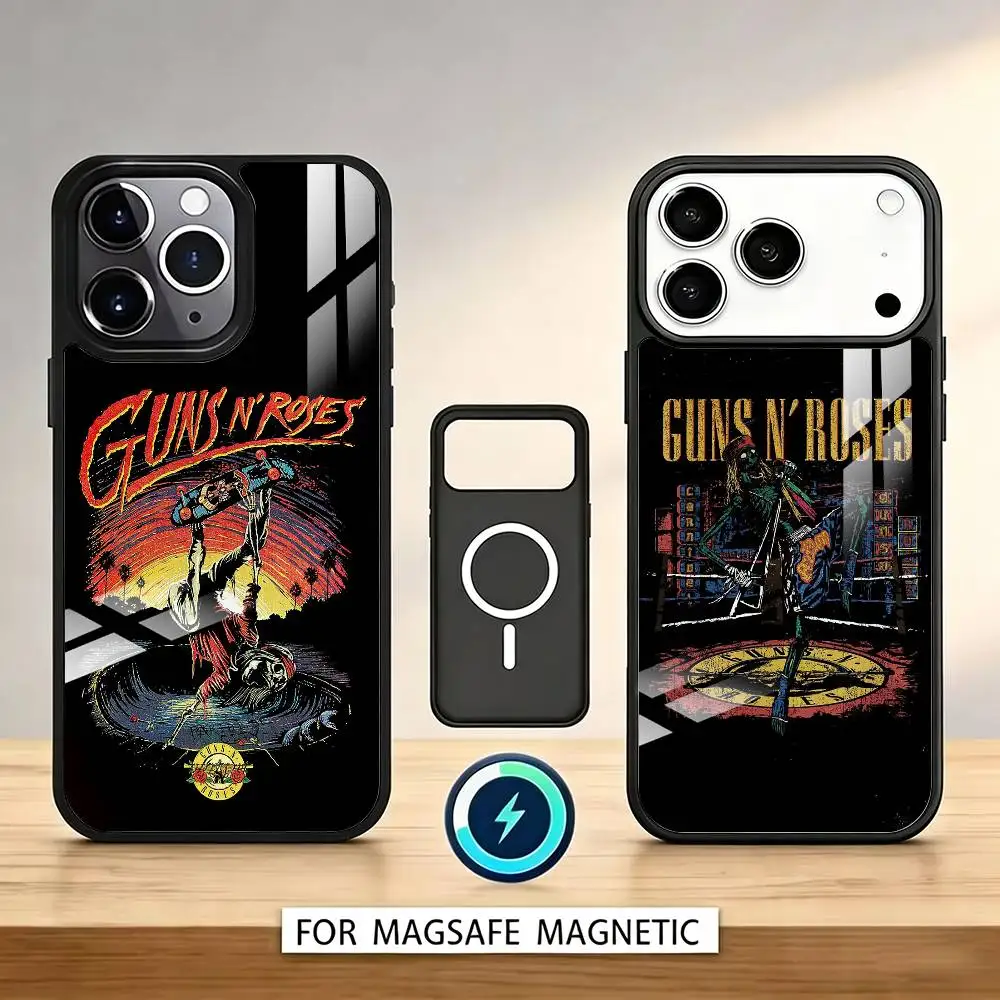 Classic G-Guns N Roses Phone Case For iPhone17,16,15,14,13,12,11 Plus,Pro Max Magnetic For Magsafe Wireless Charging