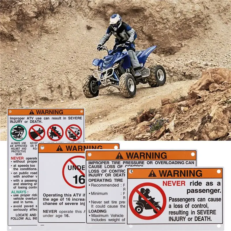 ABIB -Car Accessories Car Kit Warning Decals Stickers Labels Aluminum Backed For Yamaha