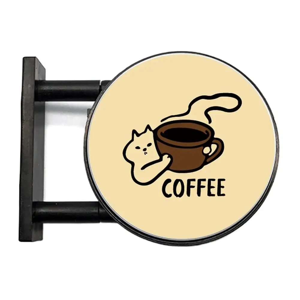 Niedlicher Katzen-Kaffee-Licht-Kühlschrankmagnet, Mini-Retro-Kaffeeschild, Magnetische Stimmungslampe, Heim-Café-Büro-Deko-Accessoires – Detail 15