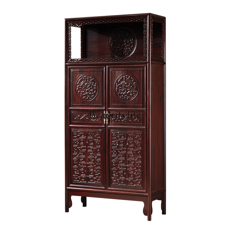 Solid Wood Chinese Style Locker Ming-Style Rounded Corner Cabinet Sandal Wood Bookcase Furniture