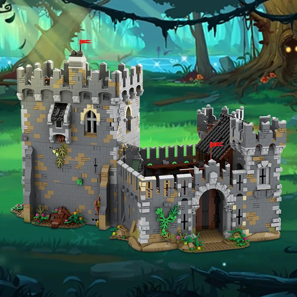 MOC Lionsss ปราสาทอาคารบล็อกชุดสิงโต Knightsed Modular Town สถาปัตยกรรมอิฐ DIY ประกอบของเล่นเด็กของขวัญ