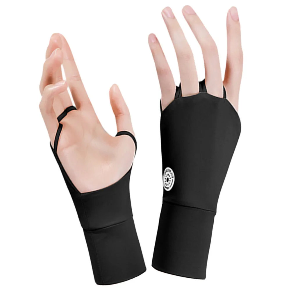 Women Open Fingered Gloves Cool Breathable Sun UV Protector Golf Glove Ice Silk Hollow Palm Elastic for Outdoor Practice image 4