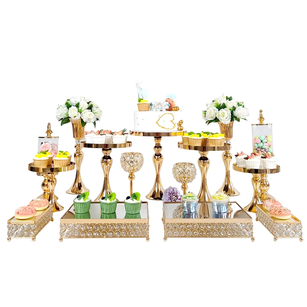 

5Pcs-17Pcs Cake Stands Set Metal Cupcake Holder Cookies Dessert Display Plate Serving Tower Tray Platter for Party Celebration