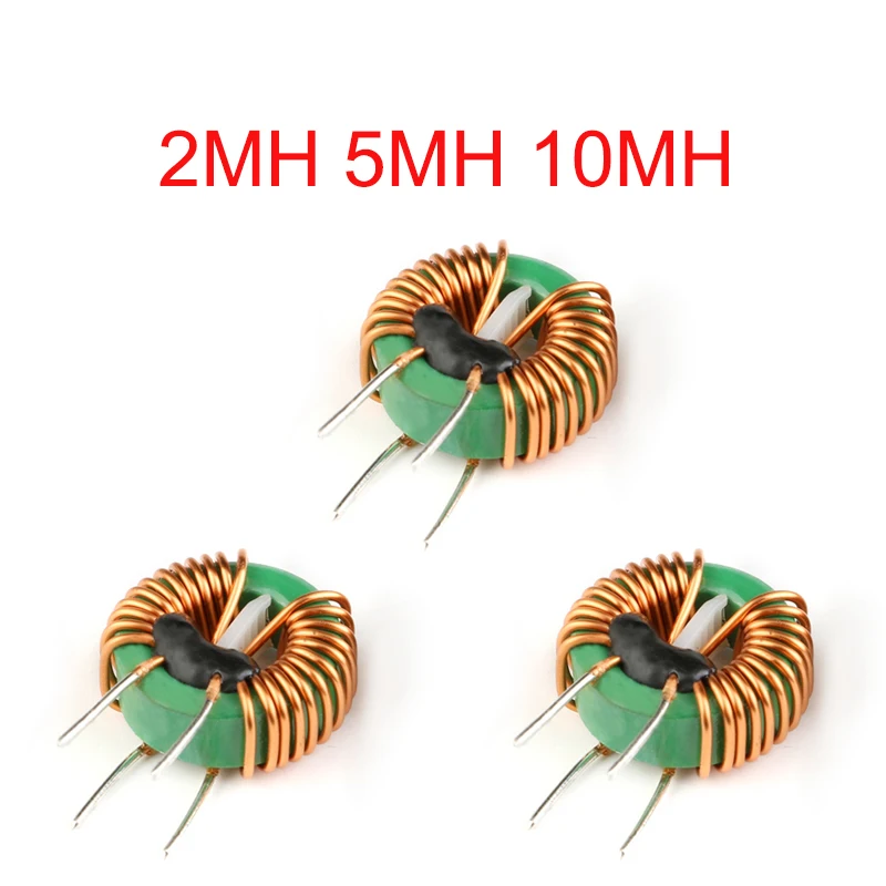 

10 PCS 14x9x5mm Common-mode Inductor 2/5/10MH 0.6/0.7Wire Diameter 4/5A Magnetic Ring inductance Power Filtering Inductance Coil