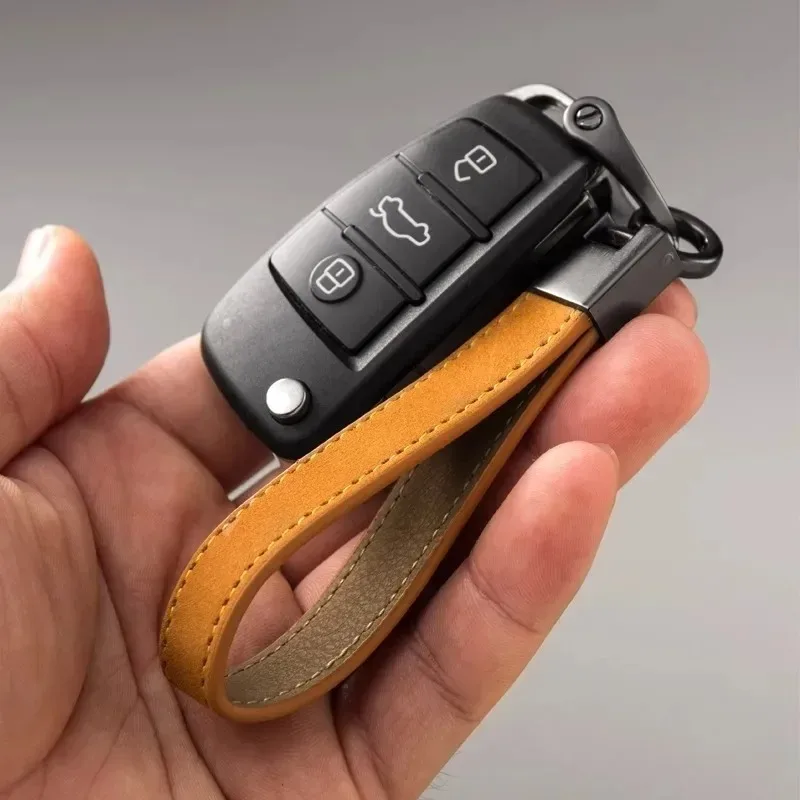 Car Key Strap Premium Suede Key Lanyard Vehicle Fob Holder Metal Buckle Multi Color Anti Lost For SUV Sedan Hatchback Wagon MPV