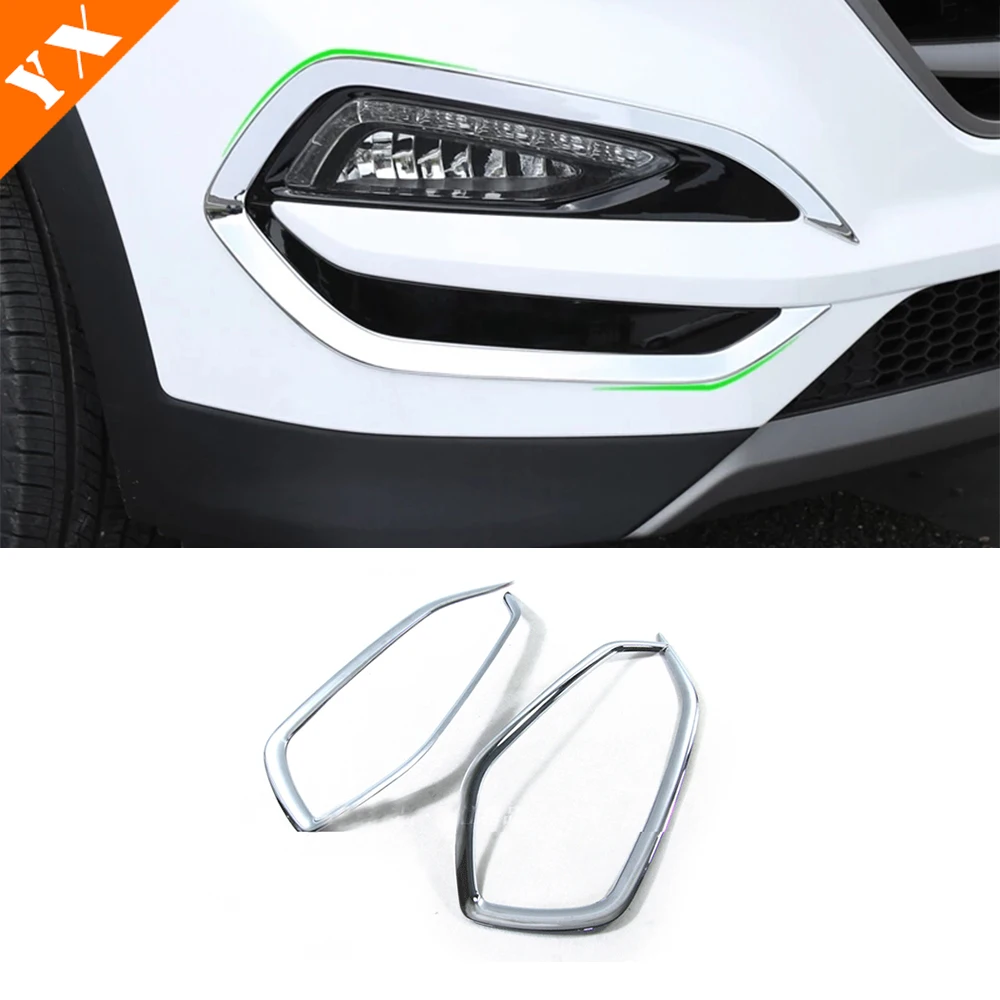 Full Set Chrome Car Headlight Tail Light Trim Front Rear Fog Light Cover Wiper Side Mirror Cover For Hyundai Tucson 2015-2018