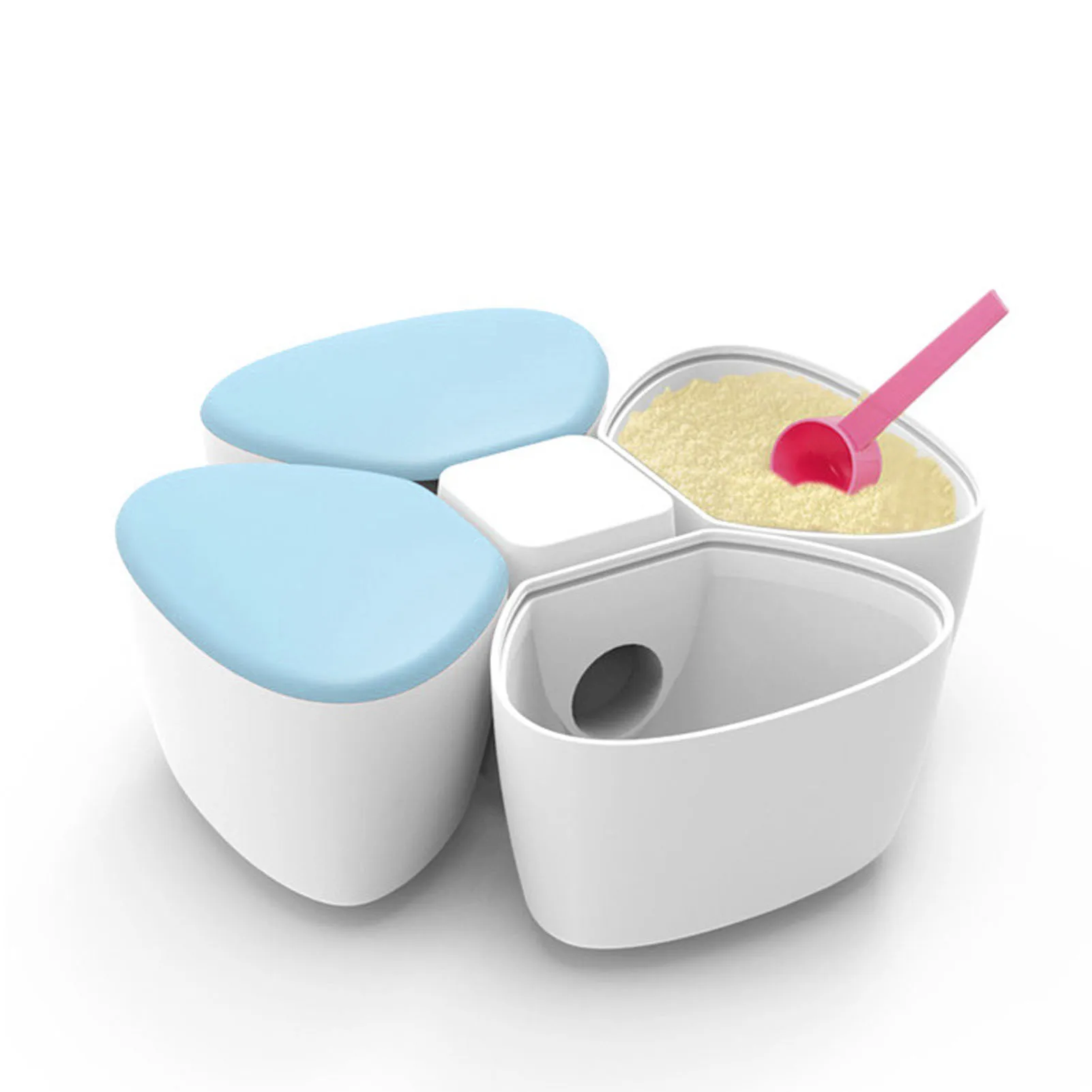 

Контейнер для сухого молока, не проливающийся, большой емкости, на 4 отделения по 180 мл, съемные секции, для детского питания, для путешествий