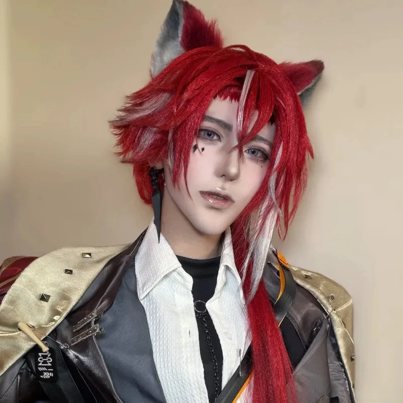 Synthetische Cosplay-Perücken mit Hitzebeständigkeit, Cosplay Arknights Bellone Cos, niedliche, hübsche, farbgestimulierte Kopfhaut-Haarperücke