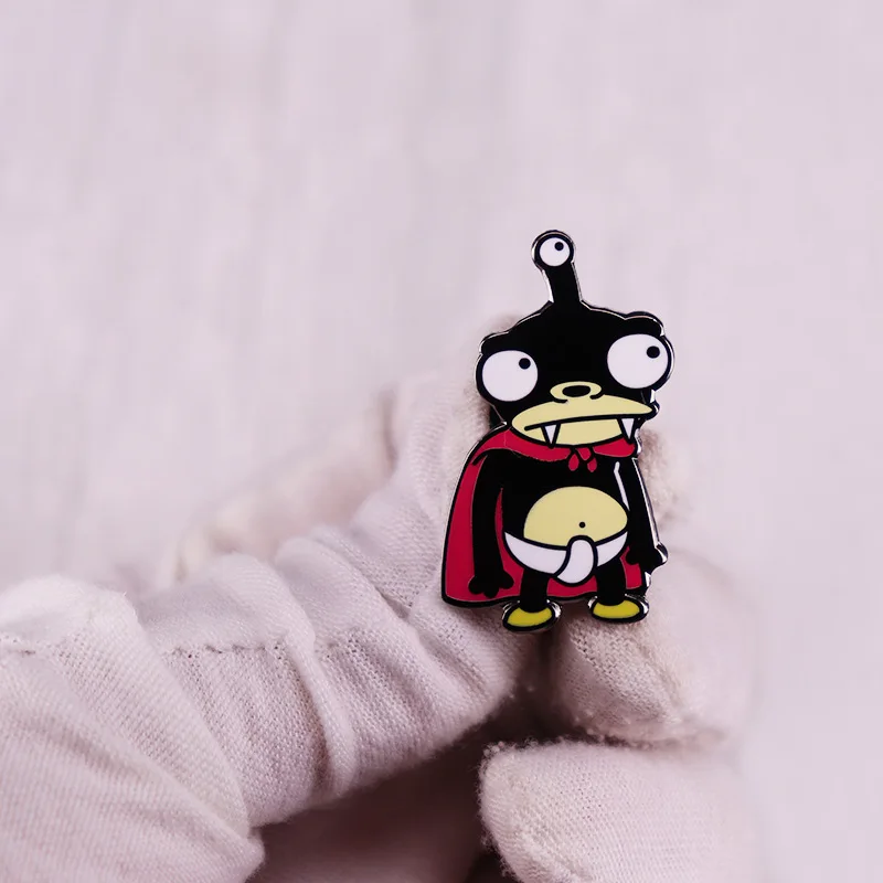 Comic Animation Futurama Leela Nibblonian Pet Dog Nibbler Enamel Pins Cartoon Metal Brooch Badge Jewellery Accessory Gifts