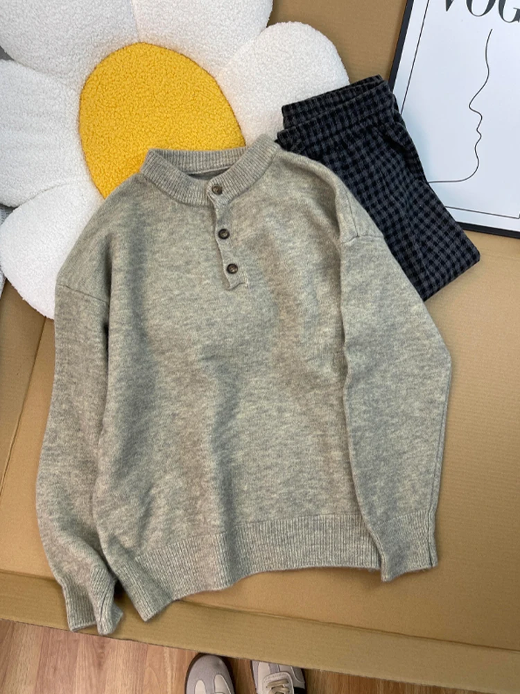 

Мужской свитер крупной вязки с воротником-стойкой, базовый слой, внутренняя одежда, Cleanfit, осенне-зимний, классический цвет, трикотаж