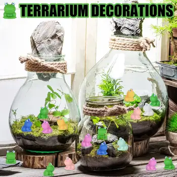 10 ks žabí zahradní dekorace malá plastová žába miniaturní pryskyřičné sošky žab sošky žab ochutnejte DIY světlé mini domácí dekorace 8 nejlepší prodej mini plastové žáby - №1