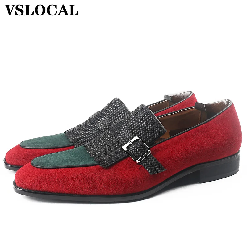 أنيقة الرجال المتسكعون الجلد المدبوغ أحذية من الجلد الأسود مختلط الألوان الانزلاق على فستان رجالي غير رسمي مأدبة الزفاف المتسكعون حذاء رجالي #1