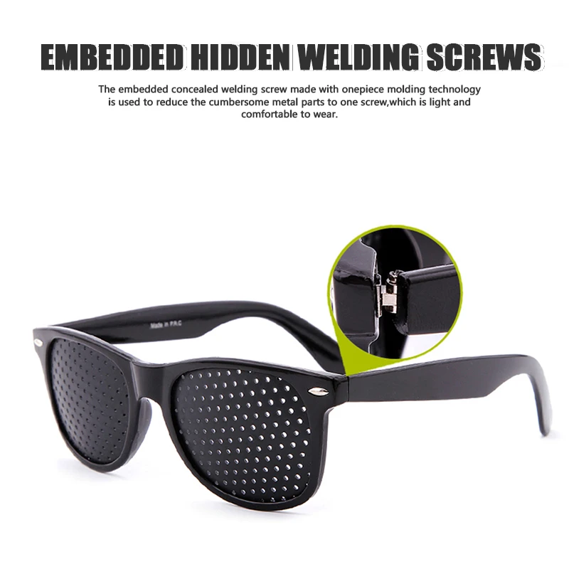 Fashion Relieve Pinhole Glasses Men Corrective Anti-Fatigue Myopia Glasses Reading Black Frame Protector Eyesight Improve Vision