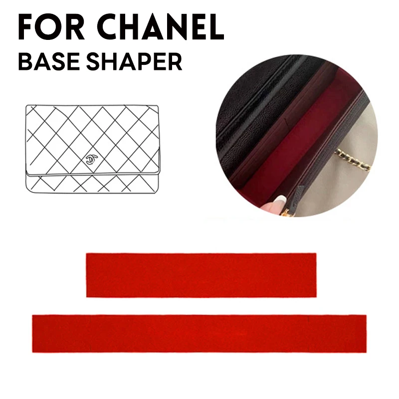 2Pcs Purse WOC Base Shaper, Felt Base Shaper Saver and Insert for Wallet on Chain Bags Handbag Woc Bag Base Shaper Black and Red