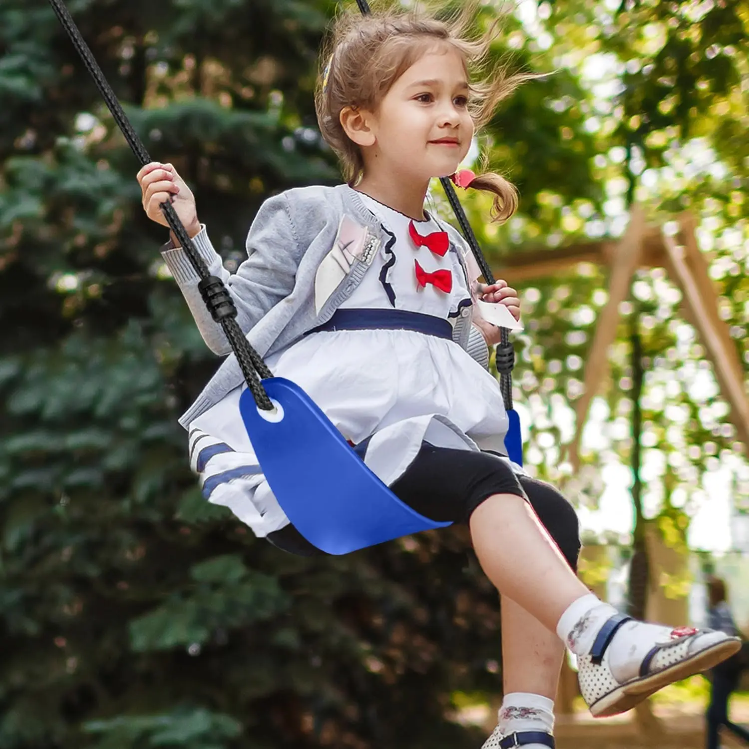 Ensemble de jeu extérieur 4 en 1 avec balançoire à disque volant, support et toboggan pour jardin, équipement de terrain de jeu robuste de 440 lb pour enfants et T