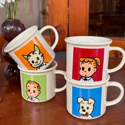 Kawaii Cute Harada Osamu Ceramic Cup Mug Coffee Cup Household Water Cup Retro Cartoon Birthday Gifts Toys For Girlfriend Gifts