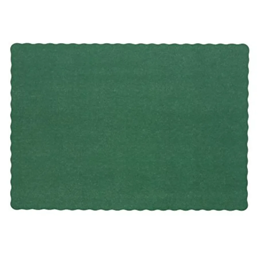

Dark Green Disposable Placemat 9.25 Inch x 13.25 Inch for Event Use Polypropylene Material Eco-Friendly Design Pack of 1000
