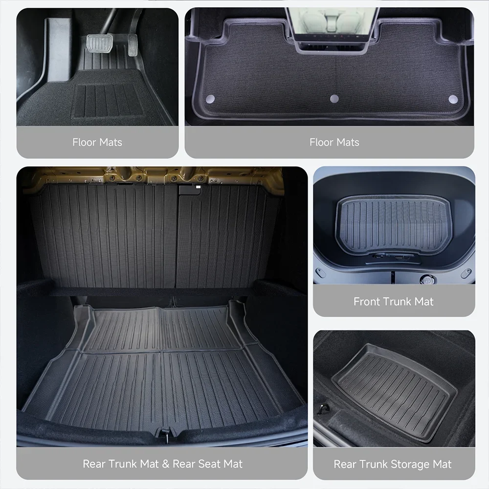 TESUPPORT الحصير ل تسلا نموذج 3 هايلاند 2024-2026 الملحقات TPE المضادة للانزلاق مقاوم للماء فرش داخلي للسيارات والشاحنات بطانة البضائع