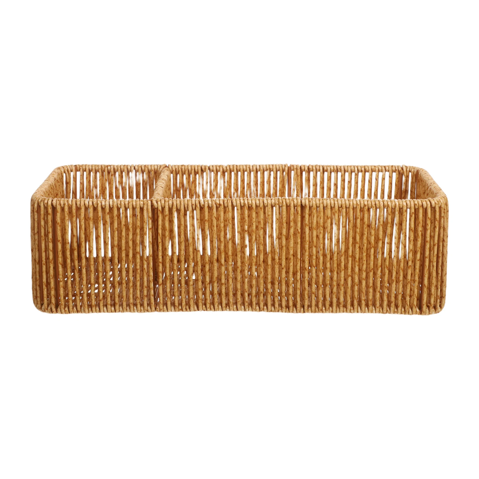 

Multifunctional Plastic Wicker Basket Desktop Tissue Organizer With Compartments Storage Box For Bathroom Toilet Pantry