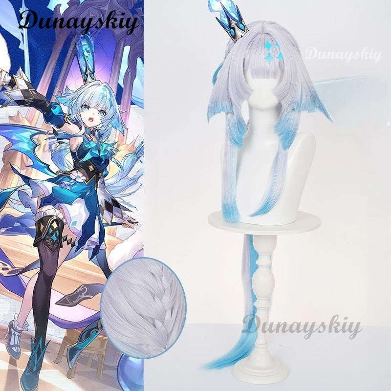Juego Honkai Star Rail Cerydra peluca de Cosplay Color degradado pelo a juego para mujeres y hombres accesorios de fiesta de Carnaval de Halloween