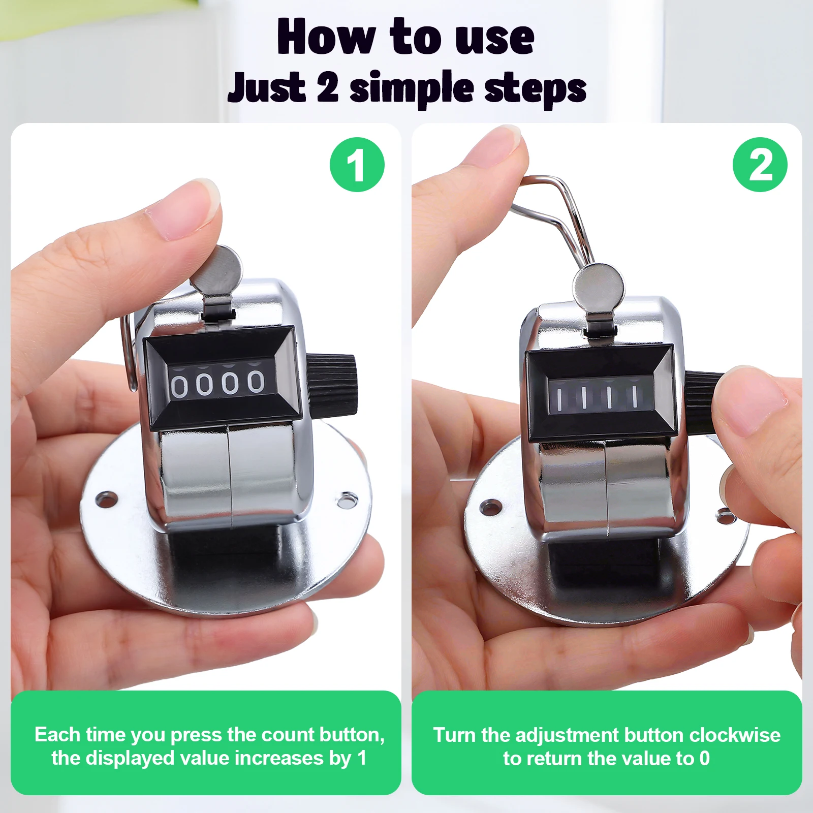 

2pcs Tally Counter Resettable Function Stitch Counter Knitting Stitch Counting Tool Handheld Manual Number Counters