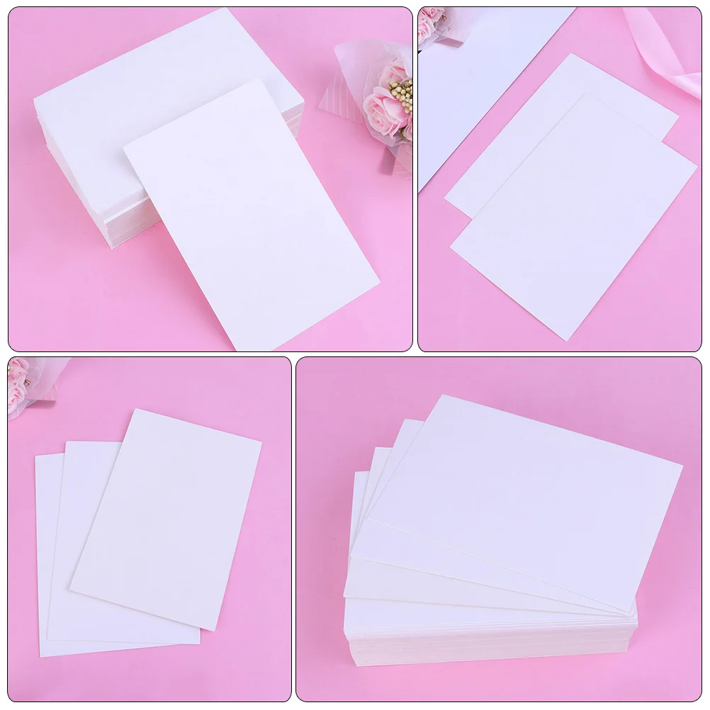 

200 Pcs White DIY Greeting Card Blank Cards Printable Kraft Paper Postcards Birthday