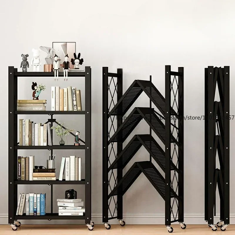 Folding Iron Shelf Living Room Kitchen Folding Lec 1 S Simple Installation Storage Cabinet 2size