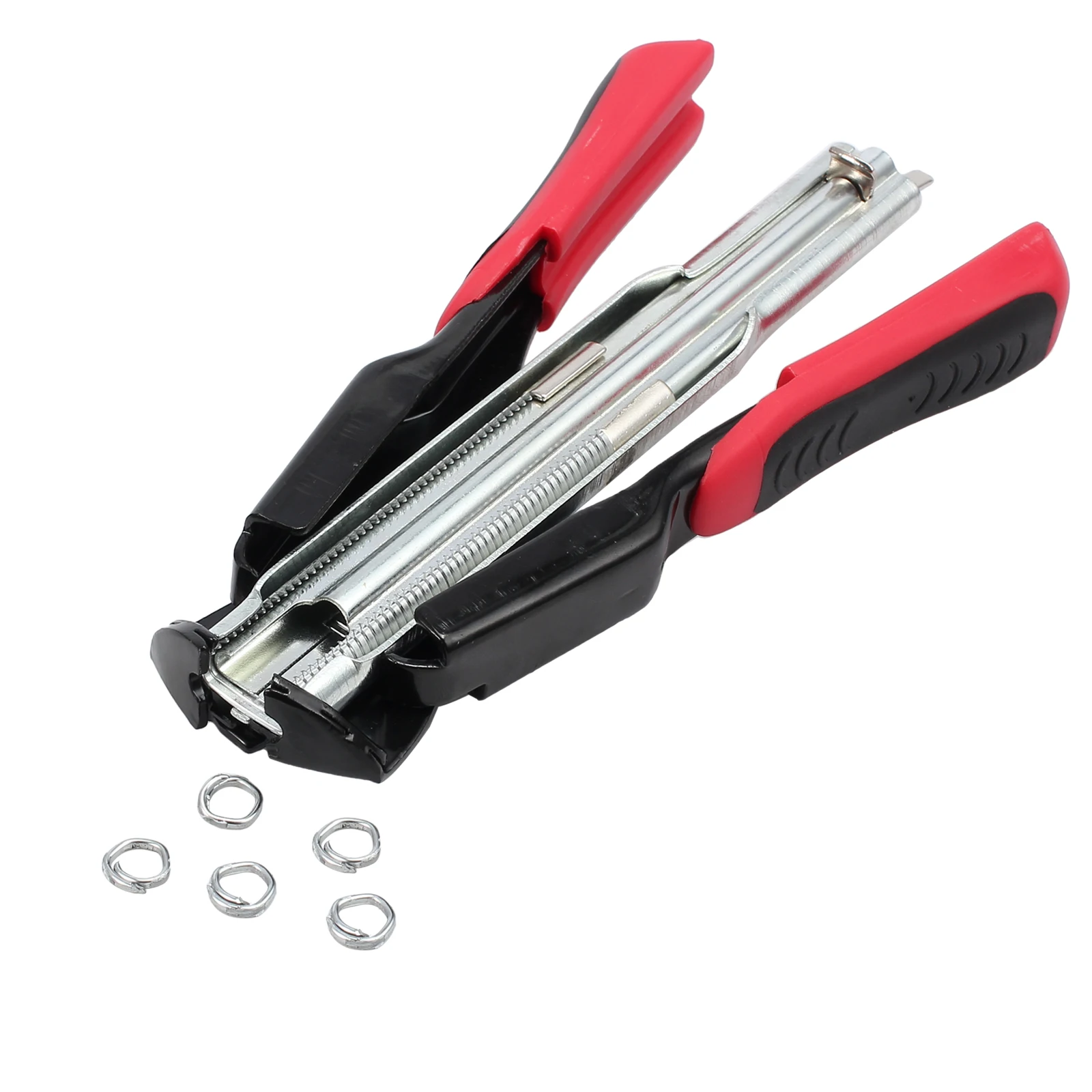 C7 Hog Ring Gun C Clip Auto Feed Fence Fencing Nailer Pliers with 2500pcs Galvanised Steel Staples Hogrings Hand Tools