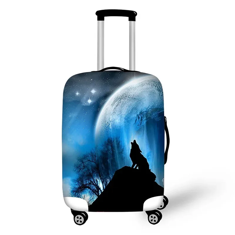 Animal Wolf Print Travel Accessories Suitcase Protective Covers 18-32 Inch Elastic Luggage Dust Cover Case Stretchable Protector