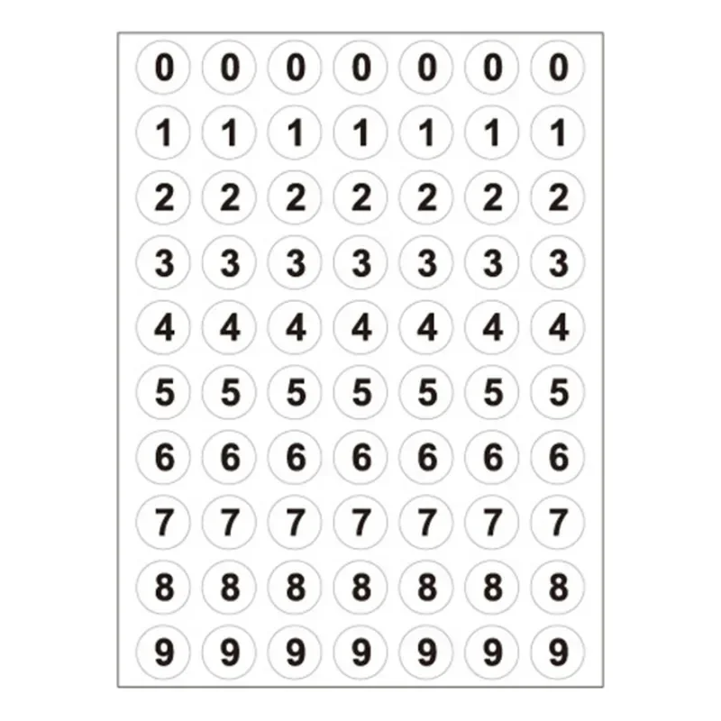 840Pcs=12Sheets Simple Black White 0~9 Number Label Stickers Mini Round Marker Multi-purpose Sort Decal Scrapbook Journal DIY