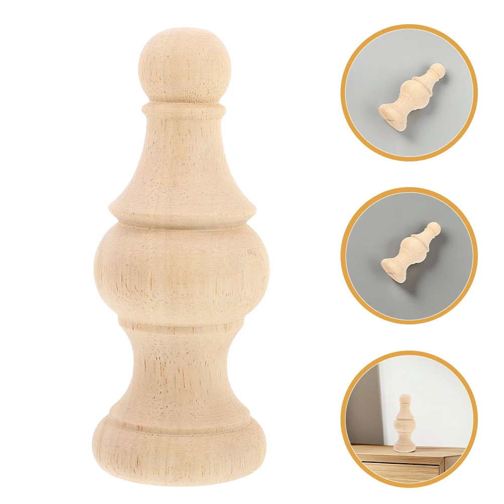 

2Pcs Solid Wood Roman Design Finials Decorative Bed Post Curtain Rod Flagpole Topper for DIY Craft Projects Bed Posts Finials