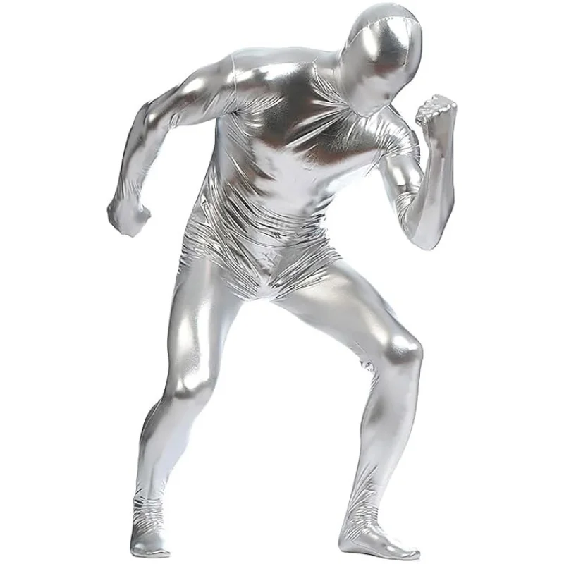 SPEERISE: mono metálico brillante para hombre y mujer, traje de cuerpo entero, body, traje Zentai, disfraz de felino para cosplay, disfraz de Halloween.
