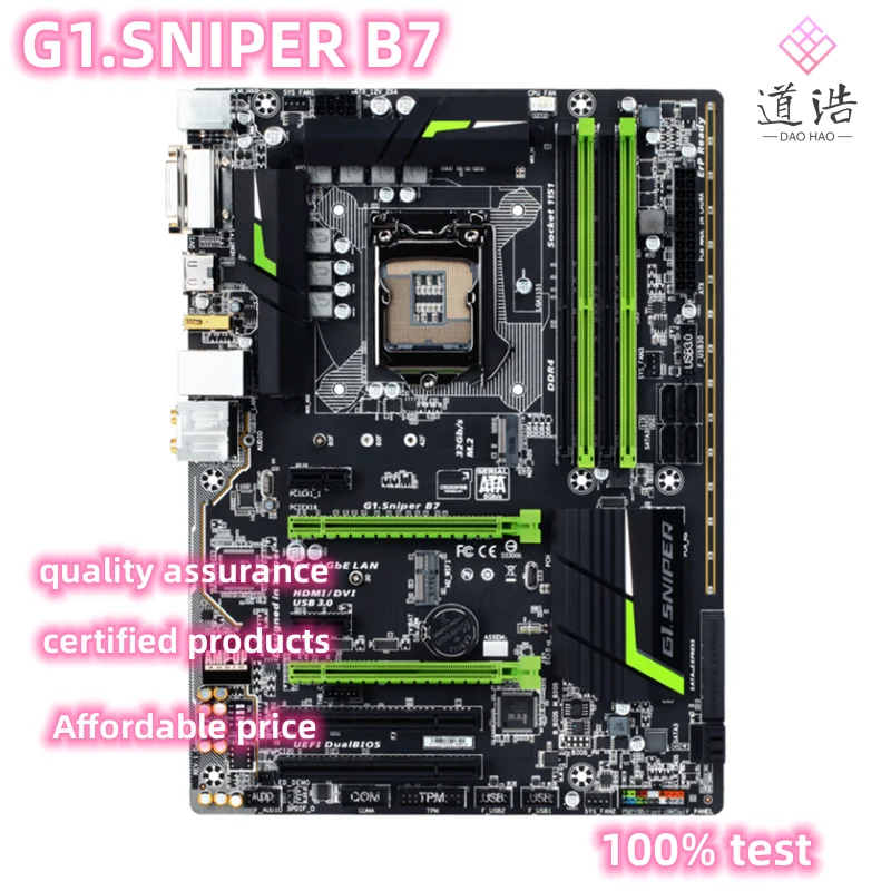 

For G1.SNIPER B7 Motherboard 64GB M.2 HDMI DVI-D SATA3.0 LGA 1151 DDR4 ATX B150 Mainboard 100% Tested Fully Work