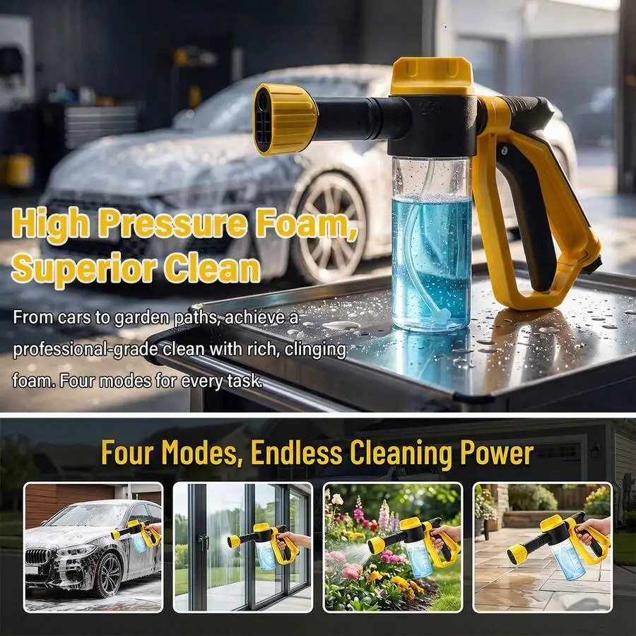 Foam Spray Gun For Car Wash With Microfiber Mitt 3 Spray Modes High Pressure Foam Cannon view 4