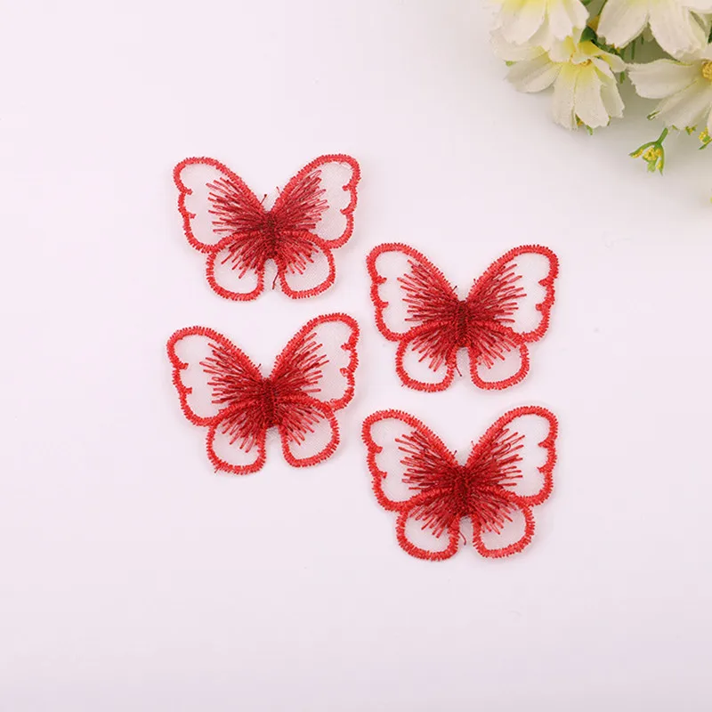 10pcs/Lot Multi-Color Butterfly Cloth Lace Embroidery Patch Sew On Polyester DIY Patch