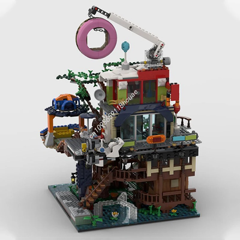 

2407pcs MOC City Rest Stop Model Building blocks Assemble DIY Architecture Kids creative toys Christmas gifts