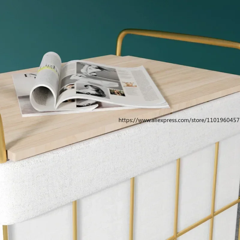 Fashion Light Luxury Household Laundry Hamper High-end Simple Toys Storage Basket Creative Multi-functional Bedside Cabinet