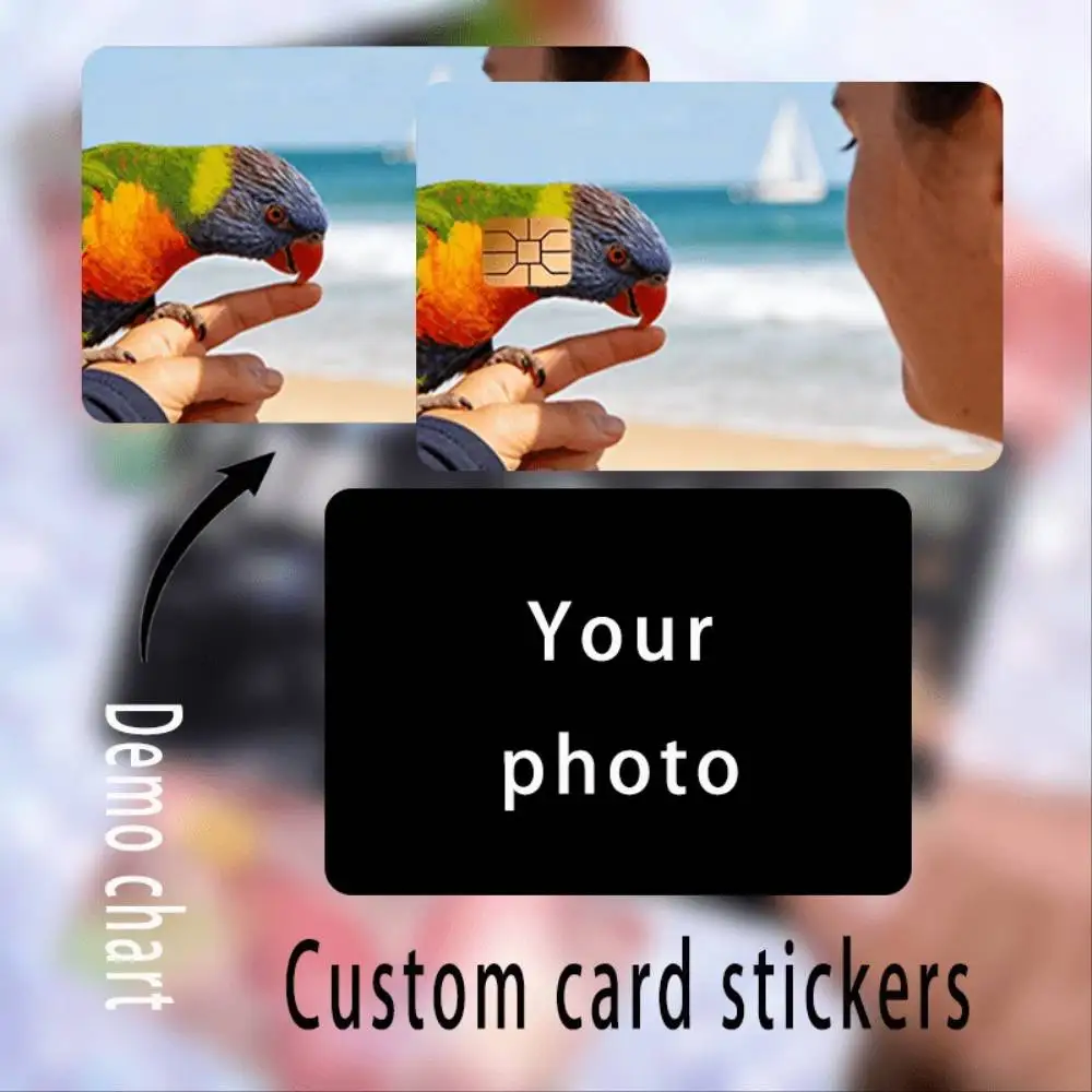 DIY Custom Animal Photo Credit Card Sticker Laser Cut Scratch Resistant PVC Personalized Decal