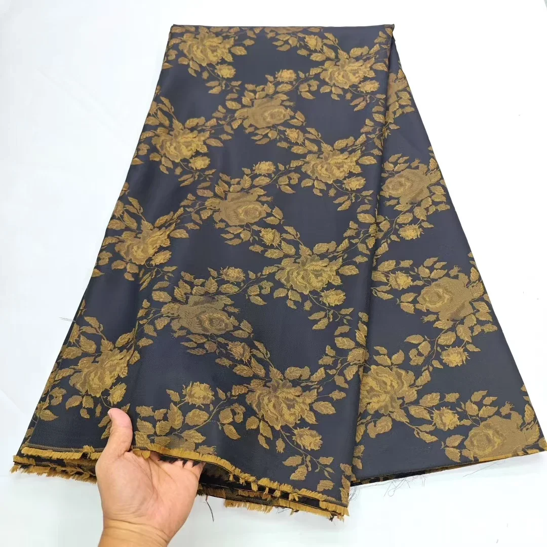 

Африканская парча, жаккардовая кружевная ткань, 2022, высокое качество, французская позолота, дамасская кружевная ткань для женщин, свадебное платье PHD25166